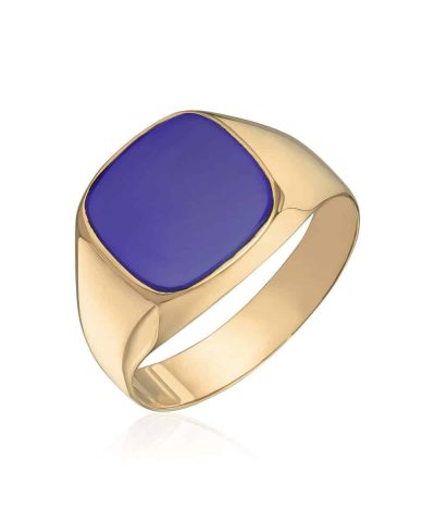 Ring i 14K gult gull med Lapis stein