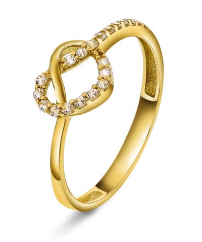 Ring i gull med zirkonia