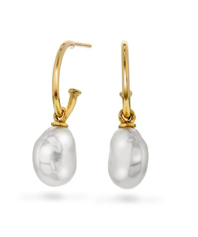 Øredobber i 14k gull med ferskvannsperle