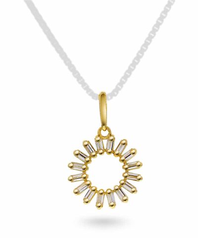 Pan Jewelry - Anheng i gull med zirkonia