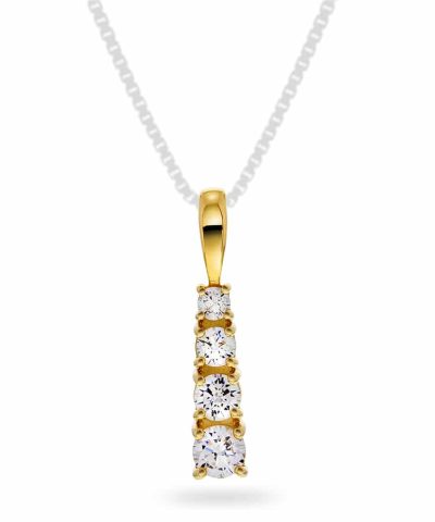 Pan Jewelry - Anheng i gull med zirkonia