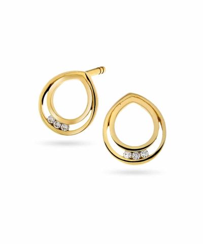 Pan Jewelry - Øredobber i gull med zirkonia