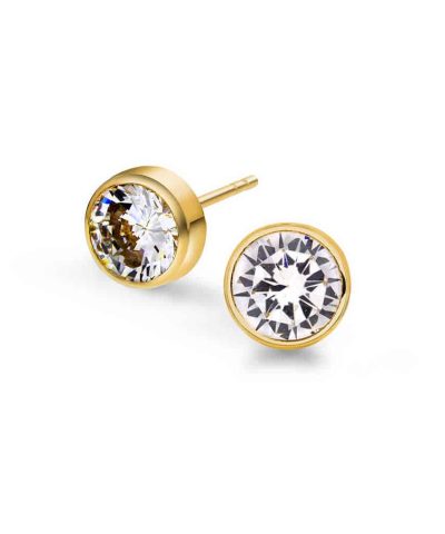 Pan Jewelry Øredobber i gull med zirkonia 6mm