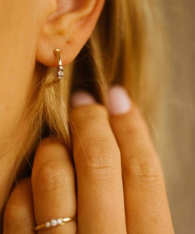 Alternative view of Emma Øredobber i Gultgull med Diamanter 0.12ct