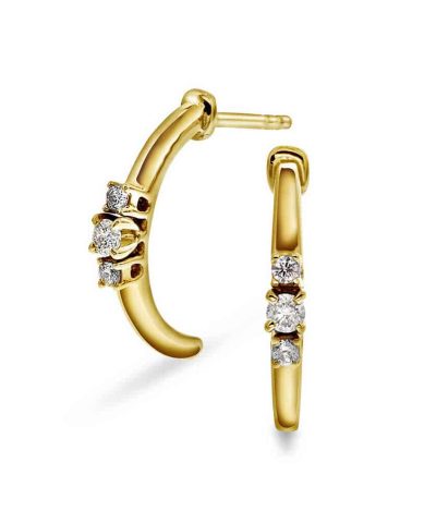 Emma Øredobber i Gultgull med Diamanter 0.12ct