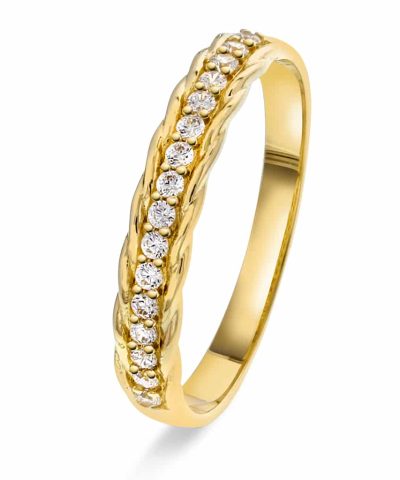 Pan Jewelry Ring i gull med zirkonia