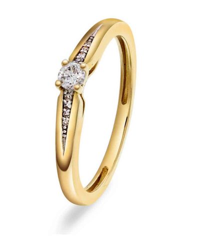 Ring i Gultgull med Diamanter 0.13ct