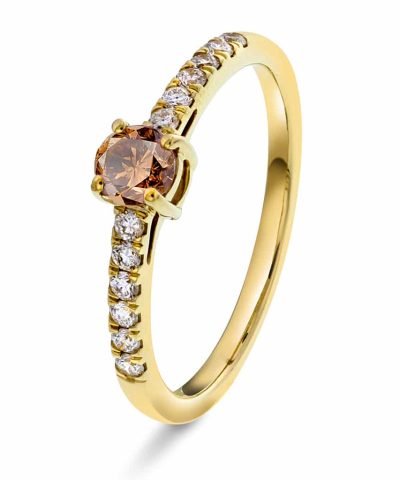 Pan Jewelry Ring i gull med diamanter 0,19 ct WP