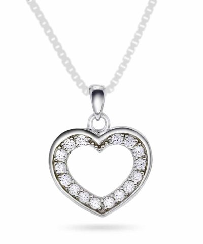 Pan Jewelry Anheng i gull med zirkonia hjerte