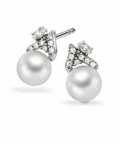 Pan Jewelry - Øredobber i gull med ferskvannsperler