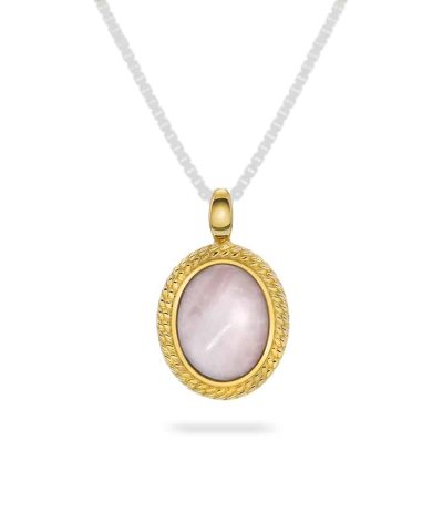 Pan Jewelry - Anheng i gull med rosenquarts