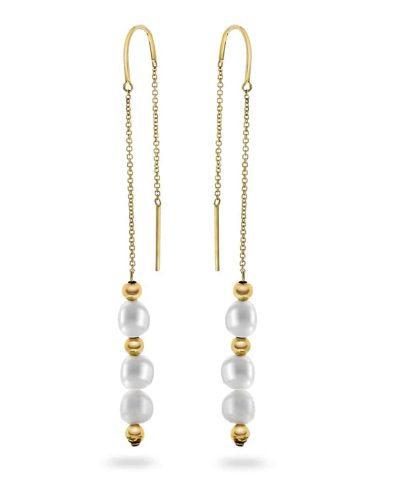 Pan Jewelry - Øredobber i gull med ferskvannsperler