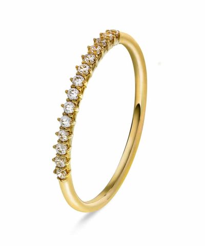 Pan Jewelry - Ring i gull med zirkonia