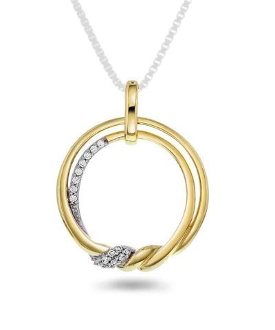 Pan Jewelry - Anheng i gull med zirkonia