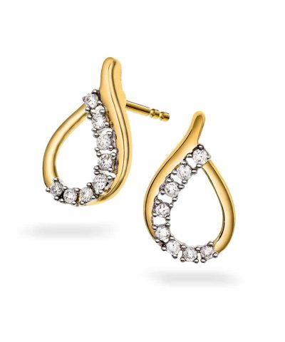 Pan Jewelry - Øredobber i gull med diamanter 0,15ct WP