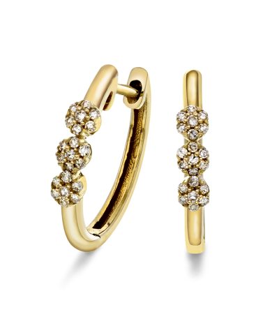 Øreringer i 14k gull med diamanter 0,11ct WP