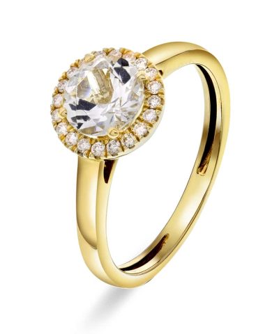 Ring i gull med diamanter 0,12 ct WSI