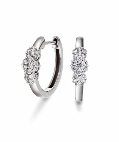 Øreringer i gull med diamanter 0,33 ct