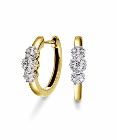 Øreringer i gull med diamanter 0,33 ct