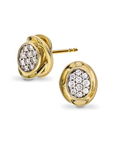 Øredobber i gull med diamanter 0,15CT WP