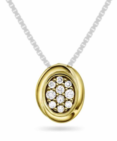 Anheng i gull med diamanter 0,15 ct WP