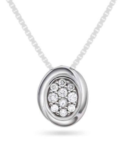 Anheng i gull med diamanter 0,15 ct WP