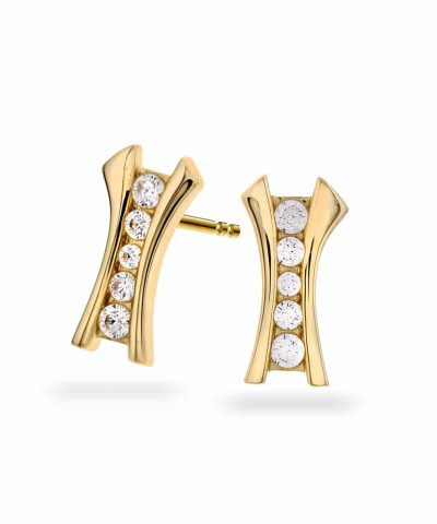 Øredobber i gull med zirkonia