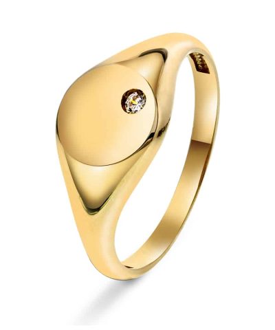 Ring i gull med zirkonia