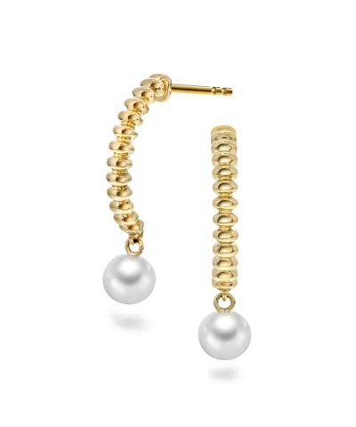 Øredobber i gull med ferskvannsperle