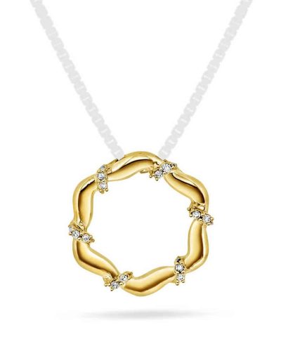 Anheng i gull med diamanter 0,03 ct WP