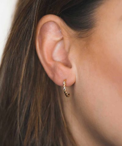 Alternative view of Øredobber i gull med diamanter 0,02ct WP