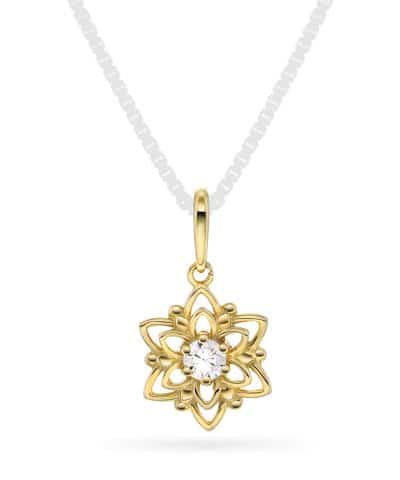 Anheng i gull med zirkonia