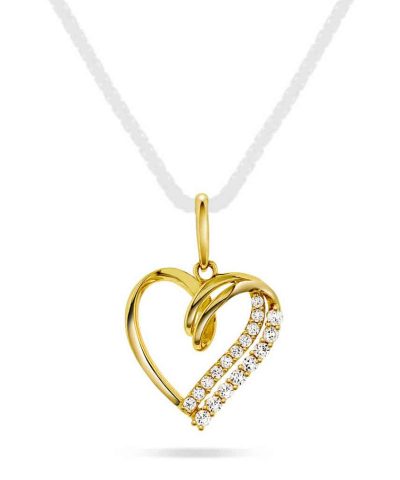 Anheng i gull med zirkonia