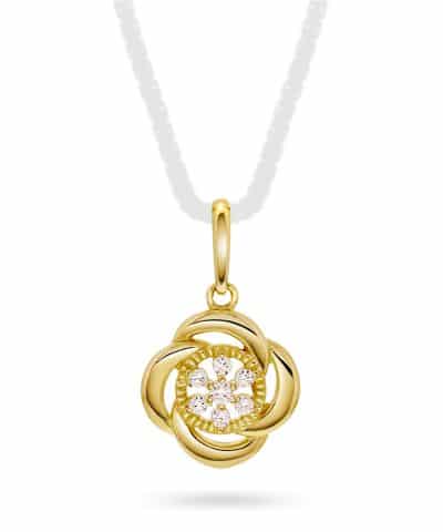 Anheng i gull med zirkonia