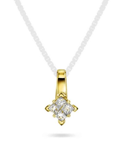 Anheng i gull med diamanter 0,20 ct WP