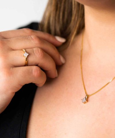 Alternative view of Anheng i gull med diamanter 0,20 ct WP