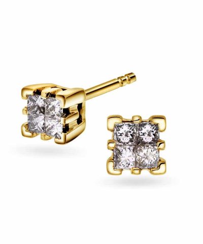 Øredobber i gull med diamanter 0,25ct WP