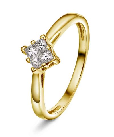 Ring i gull med diamanter 0,20 ct WP