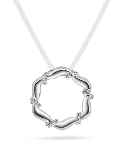 Anheng i gull med diamanter 0,03 ct