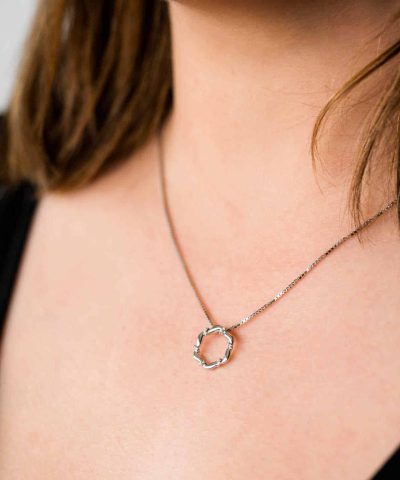 Alternative view of Anheng i gull med diamanter 0,03 ct