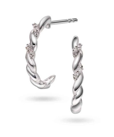 Øredobber i gull med diamanter 0,02ct WP