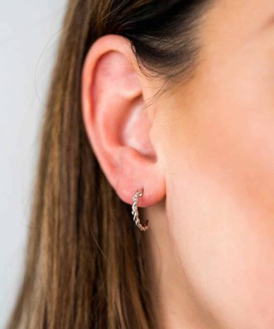 Alternative view of Øredobber i gull med diamanter 0,02ct WP