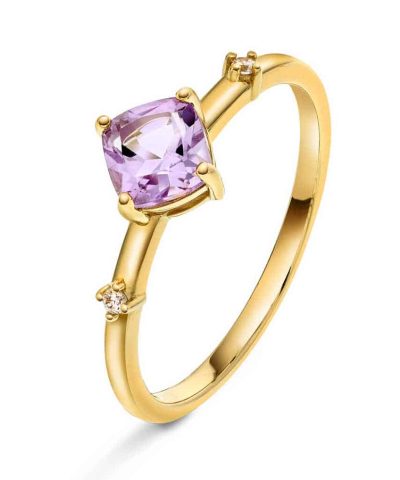 Ring i gull med ametyst