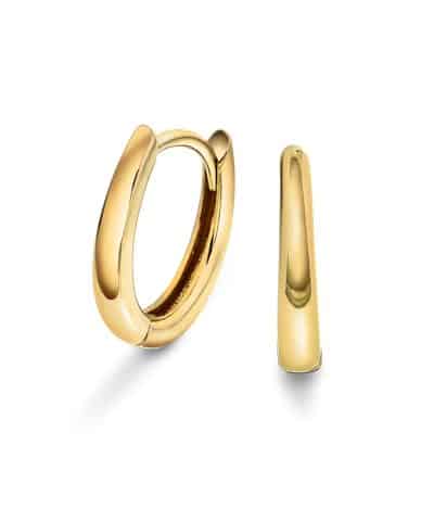 Pan Jewelry, Øredobber i 585 gult gull Tidløse creoler som er dråpeformet i rent gull.