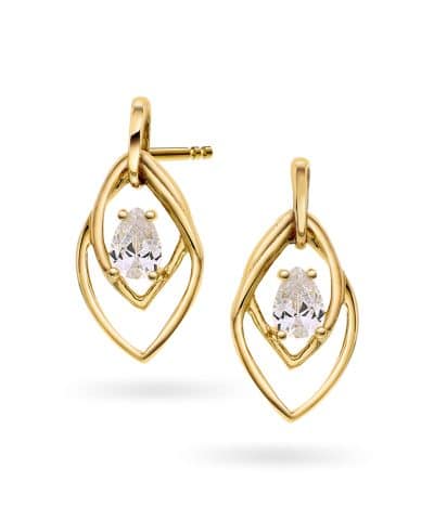 Øredobber i gull med zirkonia