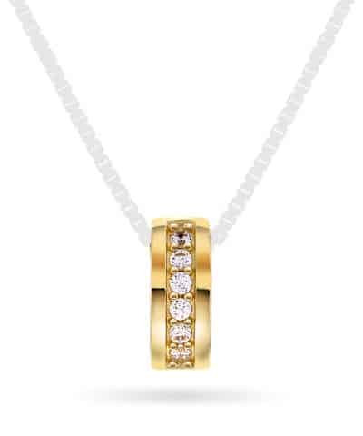 Anheng i gull med zirkonia