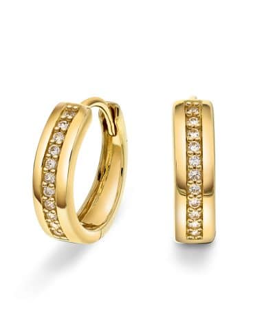 Øreringer i gull med zirkonia