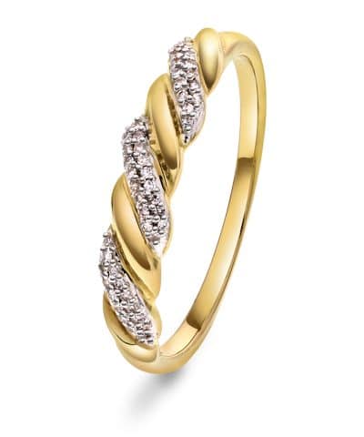 Ring i gull med diamanter 0,06 ct WP