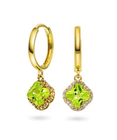 Øreringer i gull med zirkonia