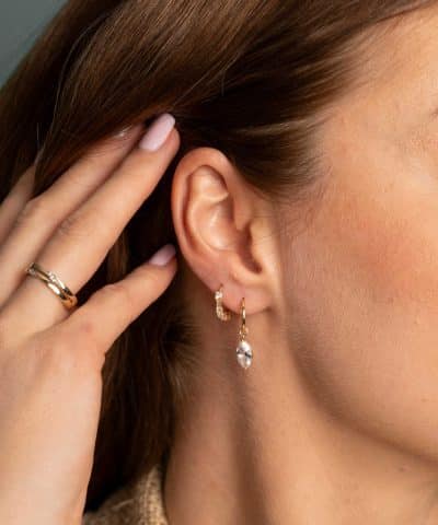 Alternative view of Ørering i gull med blank zirkonia